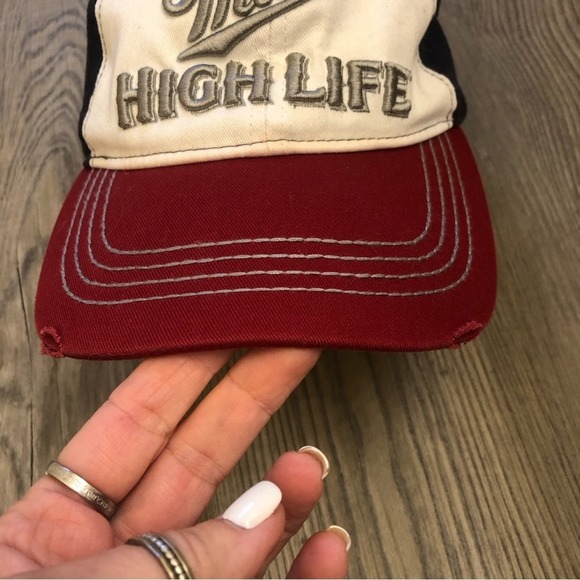 Miller High Life Baseball Hat Embroidered Infinity Headwear Distressed One Size - Picture 3 of 6